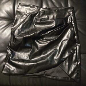 Black Faux Leather Skirt